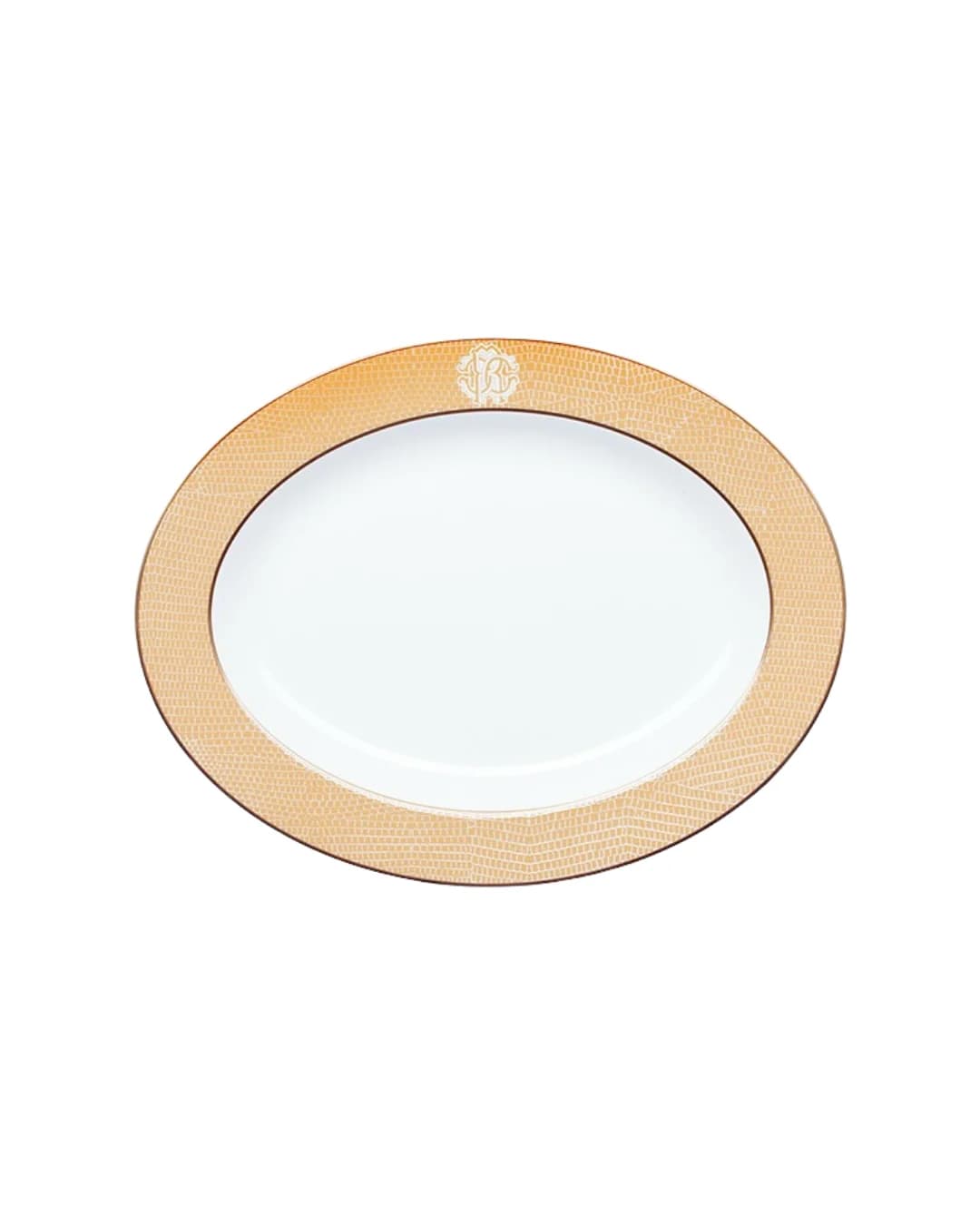 Roberto Cavalli Lizzard Gold Pickle Dish